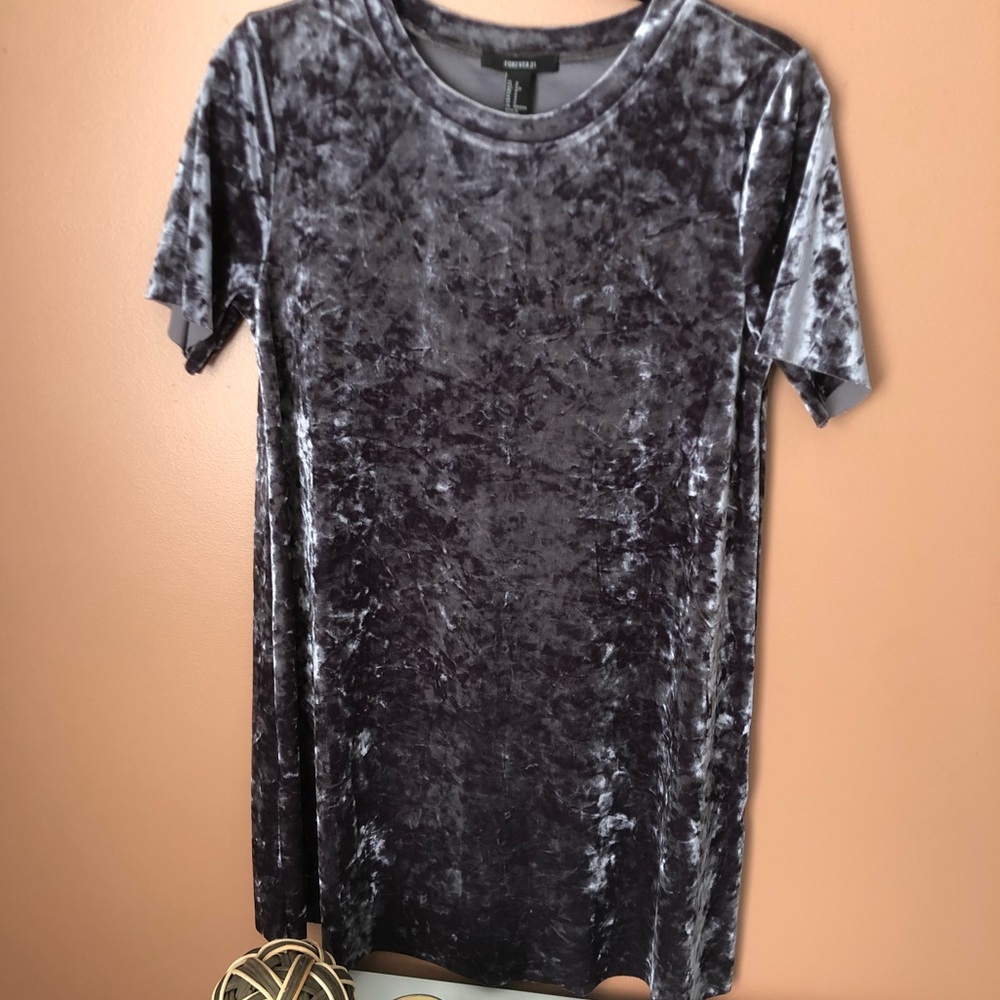 Crushed Velvet Shirt Dress